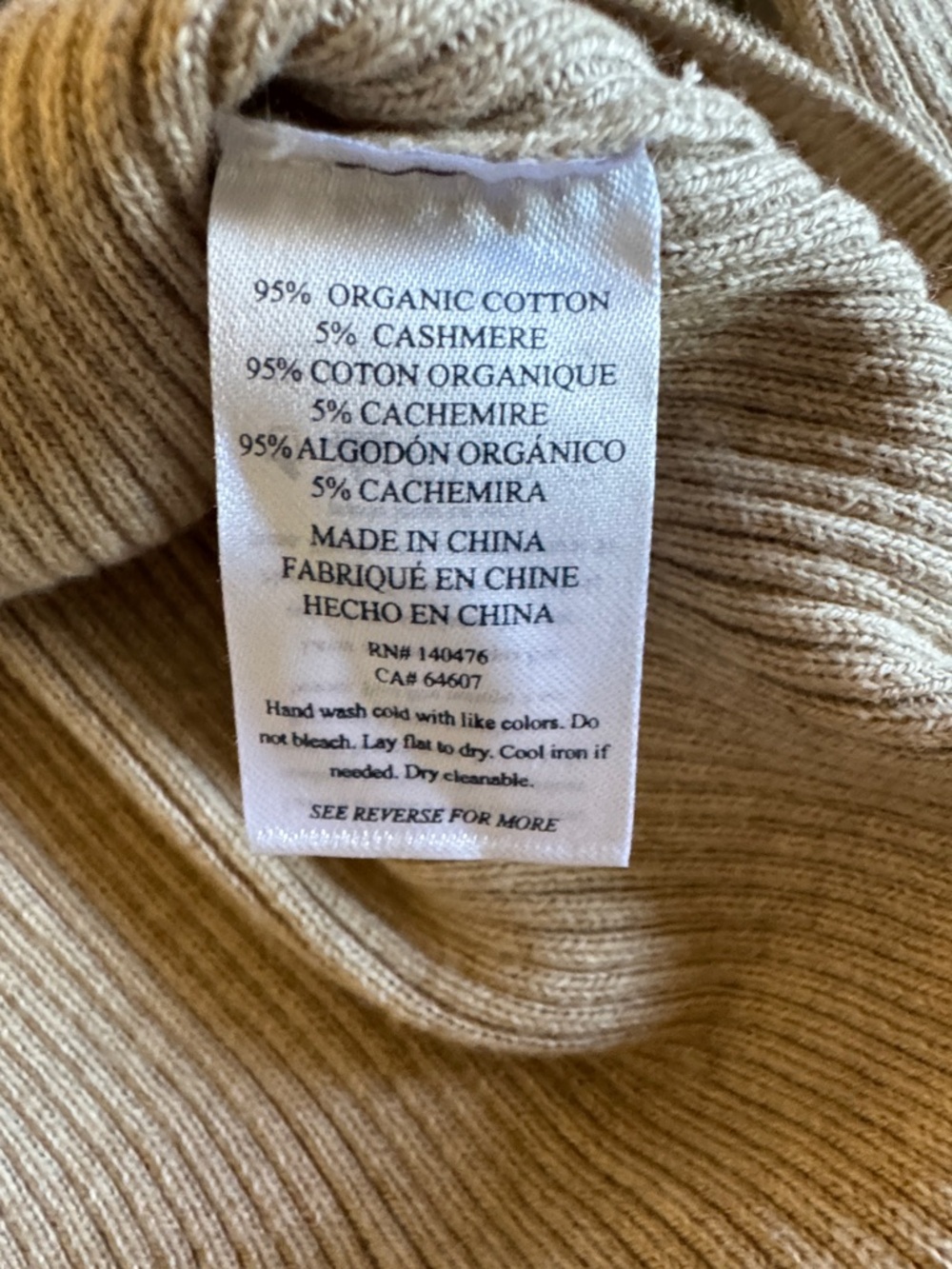 Faherty Organic Cotton & Cashmere Sweater with Rust & Lavender Stripes - Picture 3 of 7